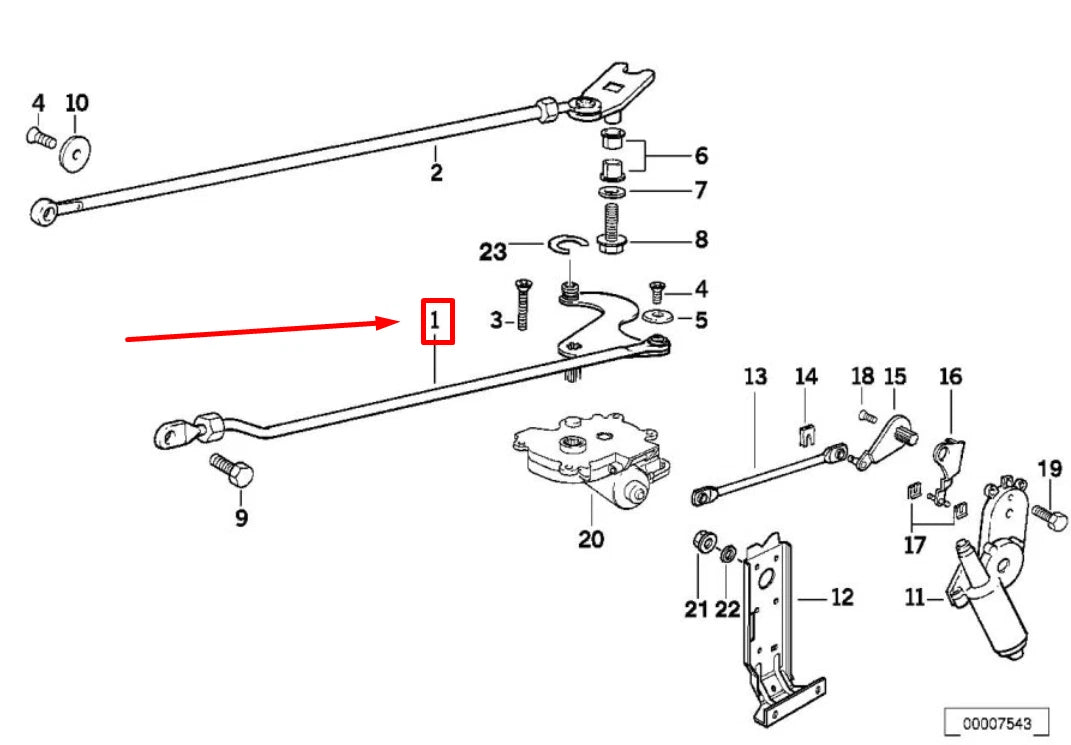 NEW BMW 3 COMPACT E36 CONVERTIBLE LINKAGE ROD 8174834 54348174834 ORIGINAL
