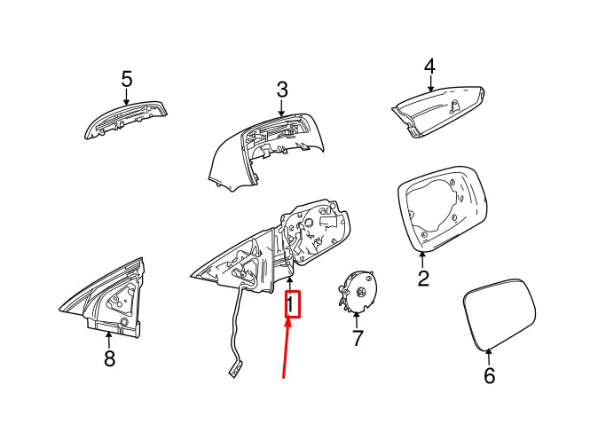 NEW MERCEDES-BENZ C W204 FRONT LEFT SIDE WING MIRROR A2048100376 ORIGINAL