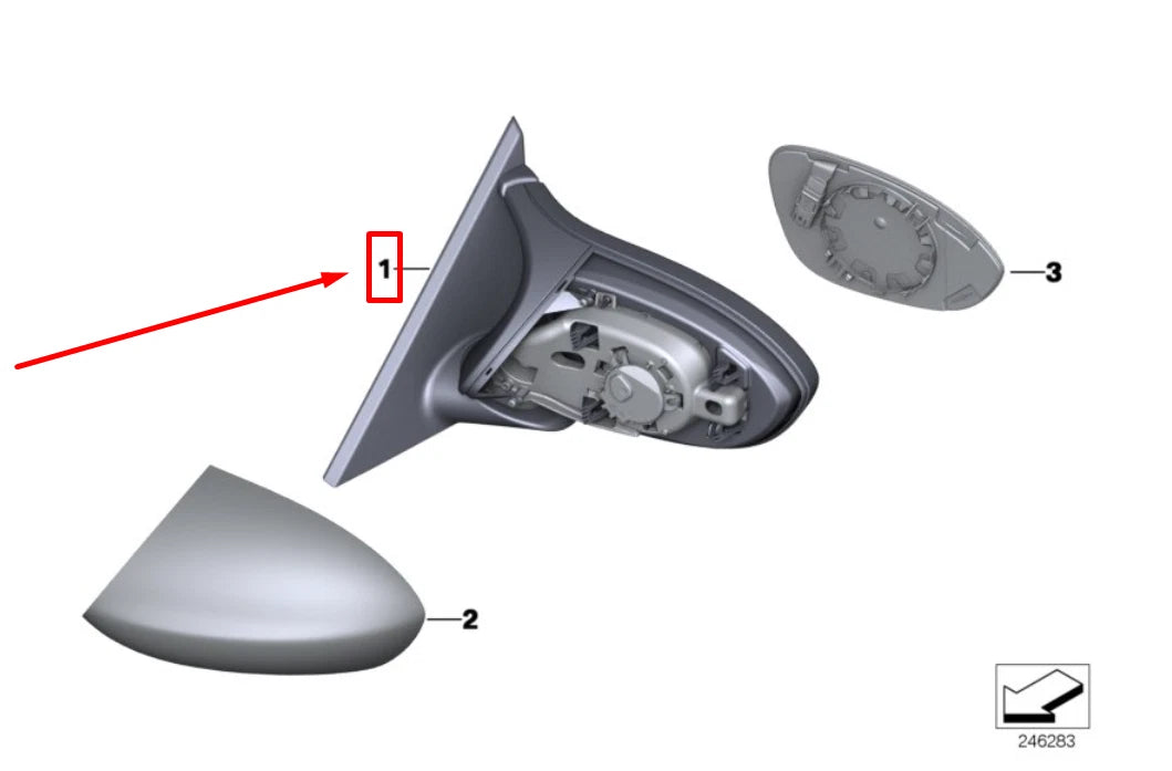 NEW BMW 1 COUPE E82 FRONT LEFT DOOR MIRROR LHD 8051923 51168051923 ORIGINAL