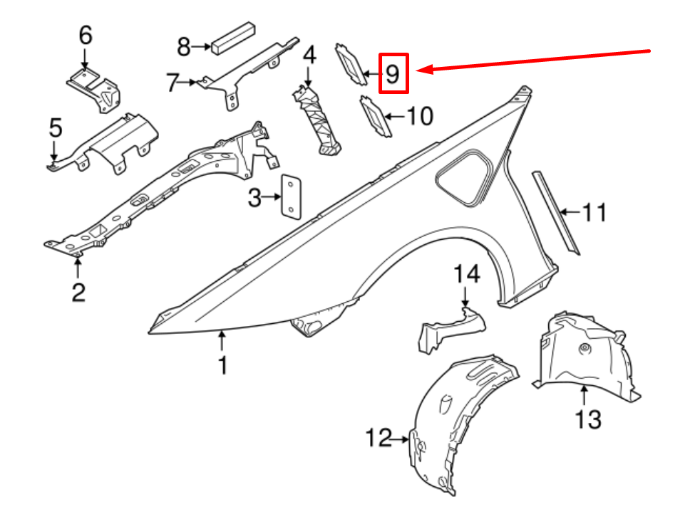 new bmw i8 i12 hood/bonnet release cover 51657363883 7363883 original