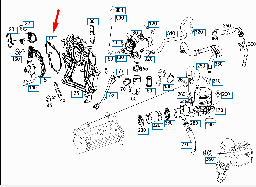 NEW MERCEDES-BENZ WATER PUMP GASKET A6512010180 ORIGINAL