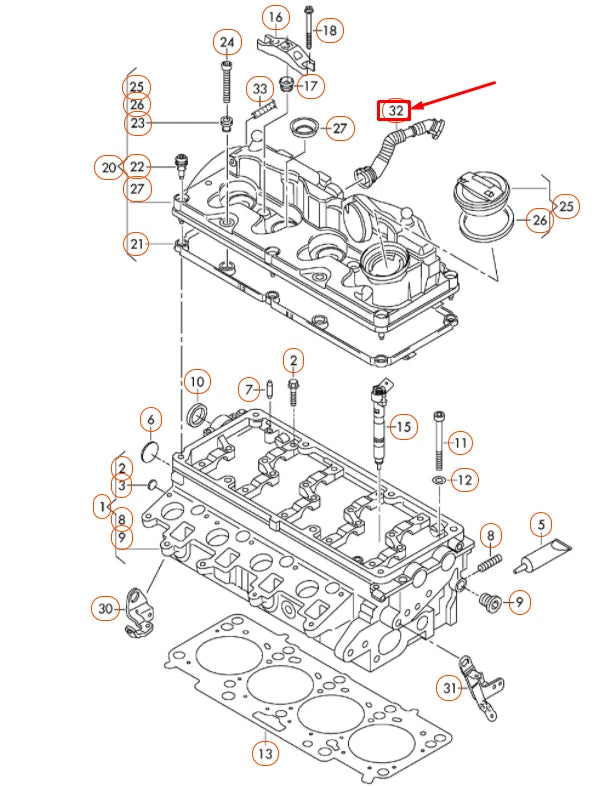 NEW AUDI A1 8X ENGINE BREATHER LINE 03L103493AF