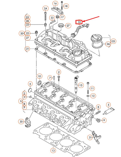 NEW AUDI A1 8X ENGINE BREATHER LINE 03L103493AF