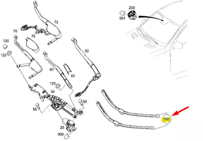 NEW MERCEDES-BENZ GL-CLASS X166 FRONT WIPER ARMS LHD A166820104528 ORIGINAL
