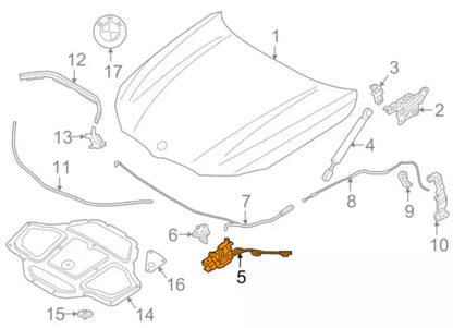 NEW BMW 7 G12 FRONT BONNET HOOD LEFT LOCK 51237347404 7347404 ORIGINAL