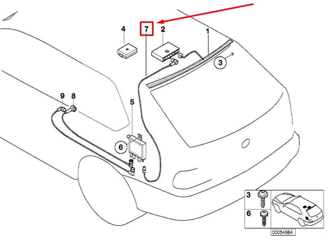 NEW BMW 3 E46 ANTENNA CABLE 6911357 61116911357 ORIGINAL