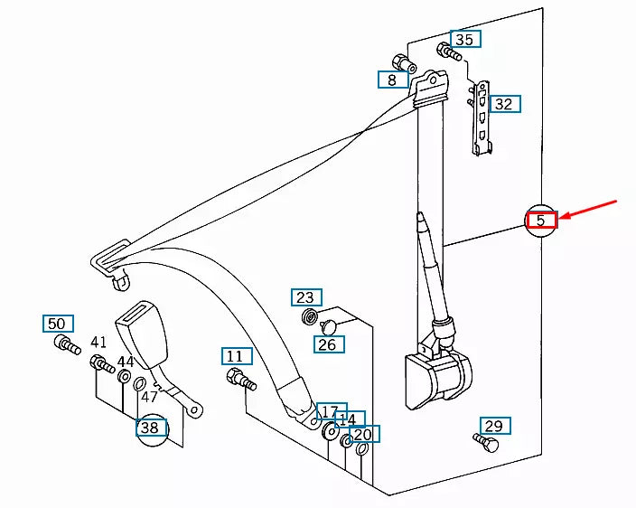 NEW MERCEDES-BENZ C W202 FRONT LEFT SEATBELT A2028609585 ORIGINAL
