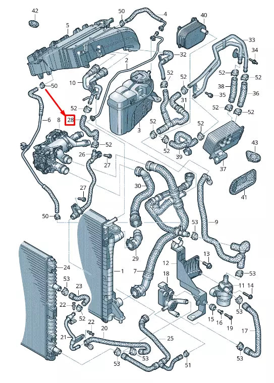 NEW AUDI A6 4A C8 ENGINE COOLANT HOSE 8W0145930C