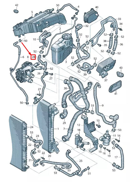 NEW AUDI A6 4A C8 ENGINE COOLANT HOSE 8W0145930C