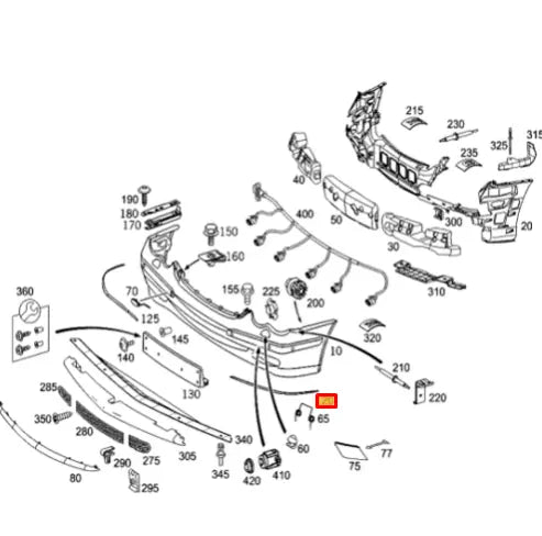 NEW MB CLK C209 FRONT LEFT BUMPER CHROME MOULDING AVANTGARDE A2098850321
