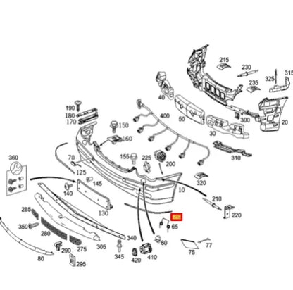 NEW MB CLK C209 FRONT LEFT BUMPER CHROME MOULDING AVANTGARDE A2098850321