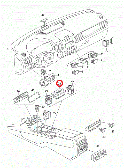 NEW VOLKSWAGEN TOUAREG 7P MULTIPLE LEVEL SWITCH 7P6927127A ORIGINAL