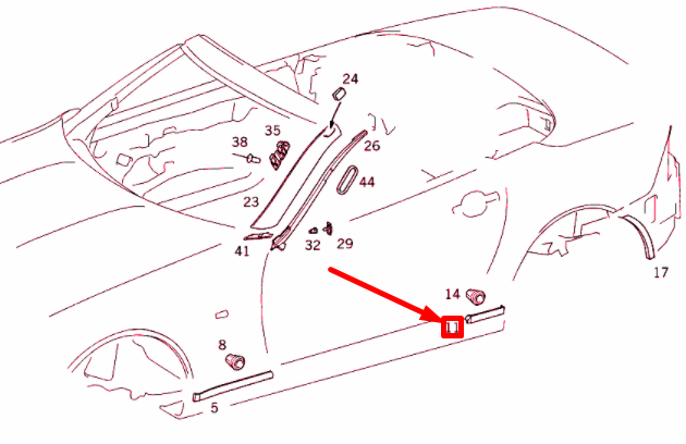 NEW MERCEDES-BENZ SLK R170 REAR LEFT FENDER LEDGE A1706901562 ORIGINAL