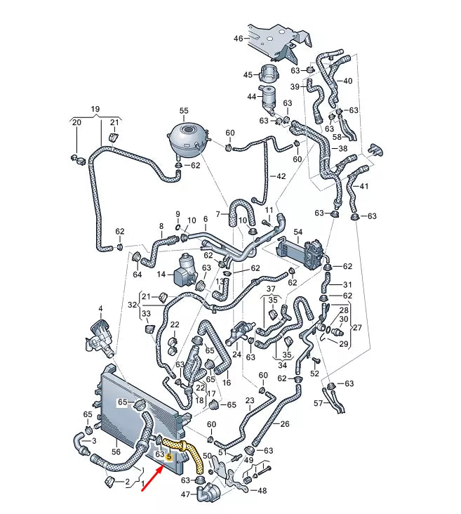 NEW VW TRANSPORTER VI T6 COOLANT HOSE 7E0121086F