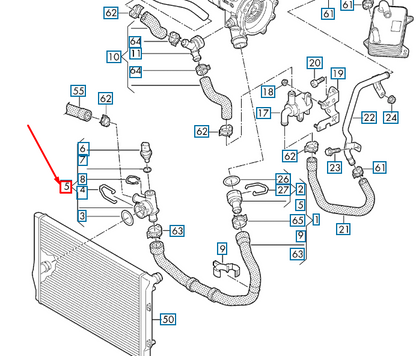 NEW AUDI A3 8V RADIATOR QUICK ACTING COUPLING 5Q0122291DS ORIGINAL