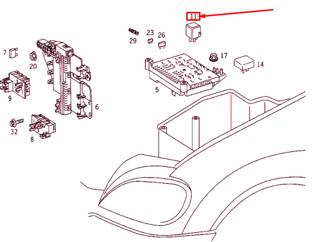 NEW MERCEDES-BENZ ML W163 CENTRAL LOCKING MECHANISM RELAY A0009828123 ORIGINAL