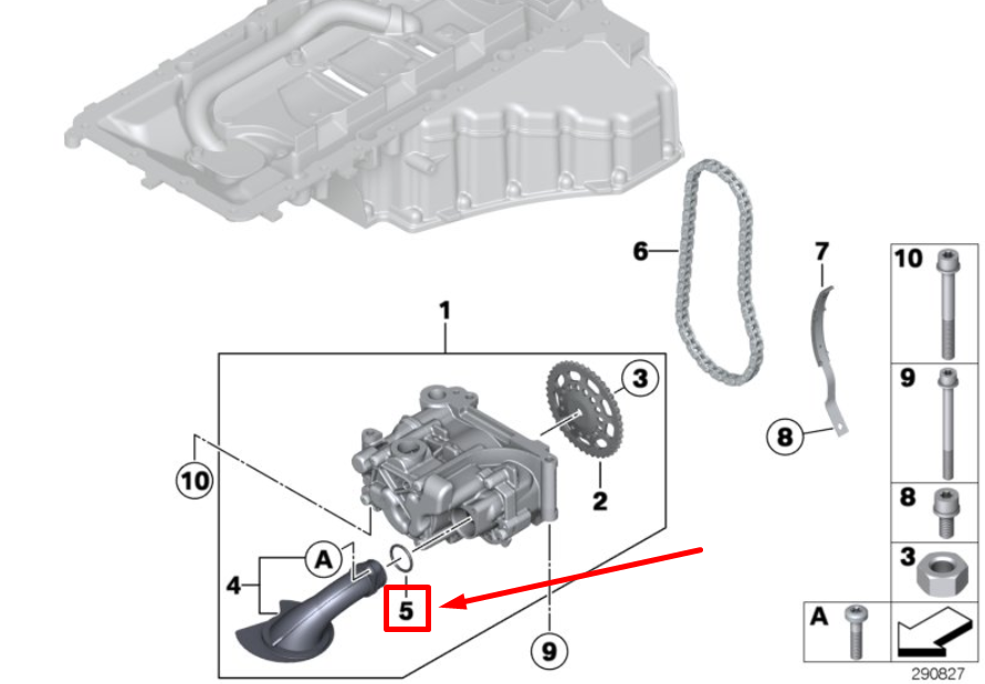 new bmw 6 f13 engine oil pump pickup tube gasket 1304174 11121304174 original
