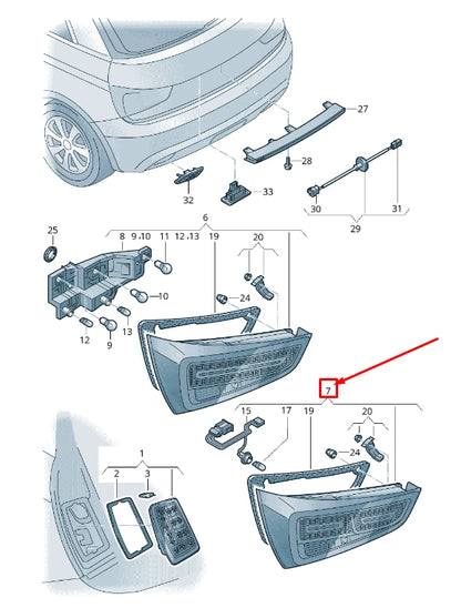 NEW AUDI A1 SPORTBACK GB REAR LEFT TAILLIGHT 8XA945093A ORIGINAL