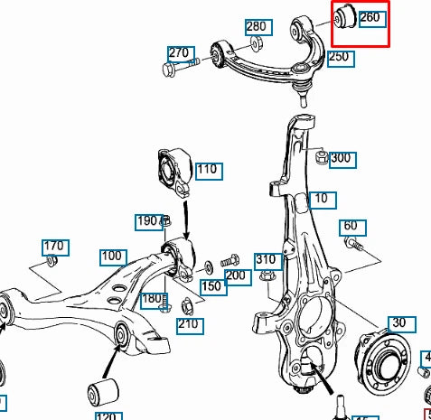 NEW MERCEDES-BENZ GLE W166 FRONT CONTROL ARM BEARING BUSHING A1663330000