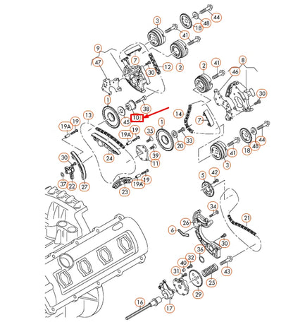NEW AUDI A4 B7 ENGINE TIMING CHAIN BEARING PIN 057109224D