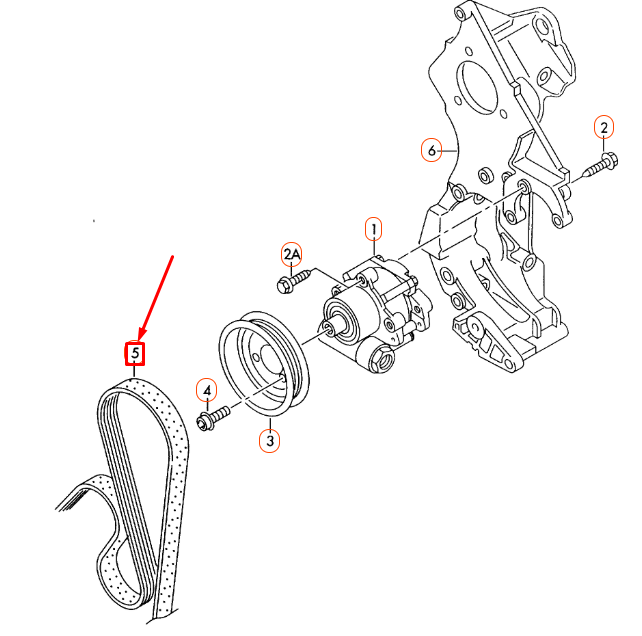 NEW AUDI A3 8L DOUBLE POLY V-BELT 06A260849C ORIGINAL