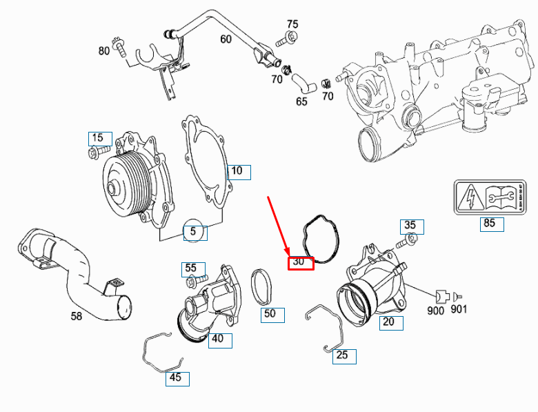 new mercedes-benz gl x164 engine coolant thermostat gasket a6422010780 original