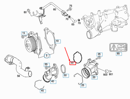 new mercedes-benz gl x164 engine coolant thermostat gasket a6422010780 original