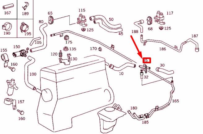 NEW MB C W202 FEED THRU PARTITION PANEL PIPE LINE LHD A2028321115 ORIGINAL