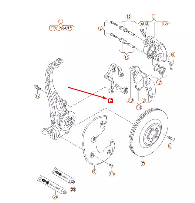 NEW AUDI A4 B8 FRONT BRAKE CALIPER CARRIER 4G0615125