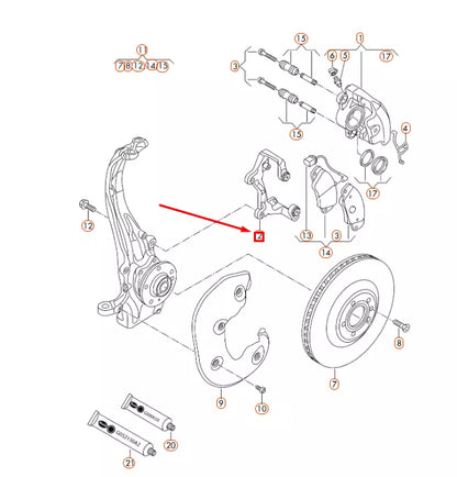 NEW AUDI A4 B8 FRONT BRAKE CALIPER CARRIER 4G0615125