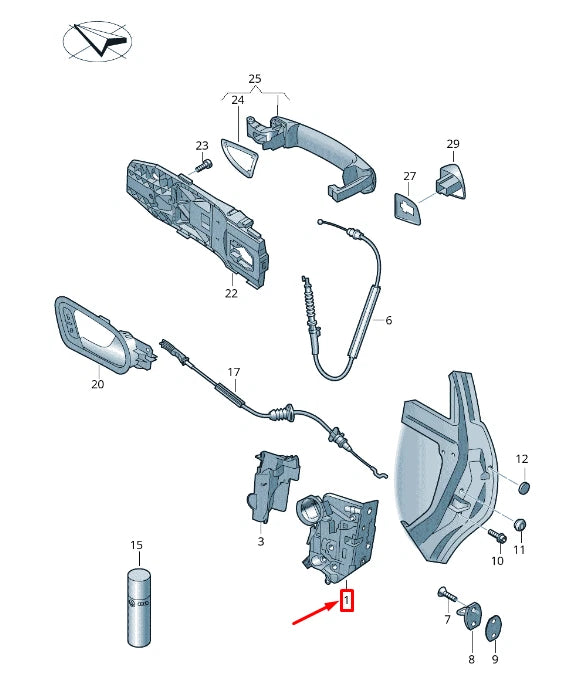 NEW VW POLO 6R, 6C REAR LEFT DOOR LOCK 6C0839013A ORIGINAL