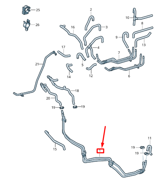 new volkswagen crafter 2f mk1 coolant pipe 2e0819887a original