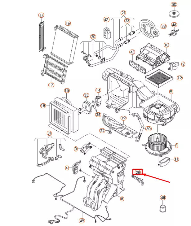 NEW AUDI A3 8V EVAPORATOR TEMPERATURE SENSOR 5Q0907543A ORIGINAL