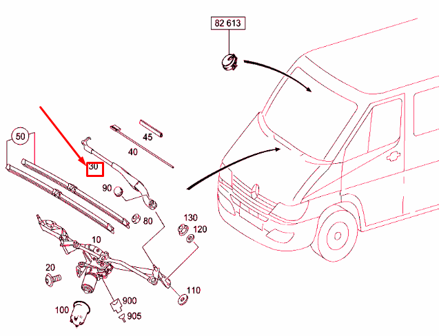 new mercedes-benz sprinter 906 front left wiper arm lhd a9068200644 original