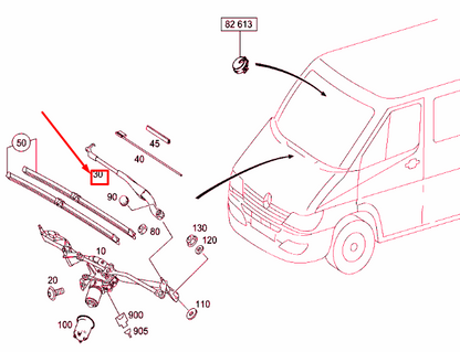 new mercedes-benz sprinter 906 front left wiper arm lhd a9068200644 original
