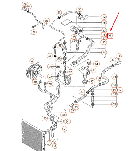 NEW VOLKSWAGEN BEETLE A5 ENGINE COOLANT FEED HOSE 1K0122157EN ORIGINAL