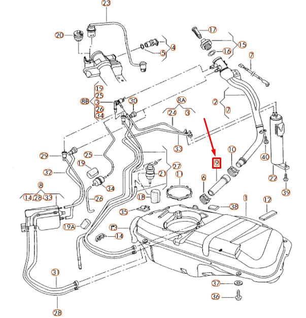 NEW VOLKSWAGEN FOX FUEL TANK HOSE 5Z0201153