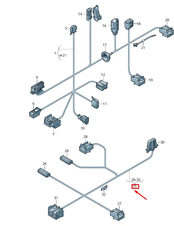 NEW VW TOUAREG 7P MK2 REAR DOOR TRIM PANEL WIRING 7P6971693AH