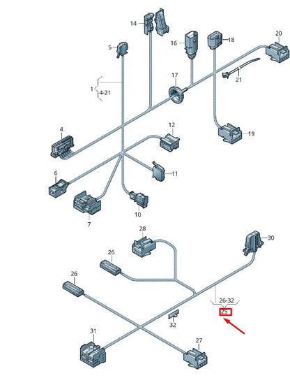 NEW VW TOUAREG 7P MK2 REAR DOOR TRIM PANEL WIRING 7P6971693AH