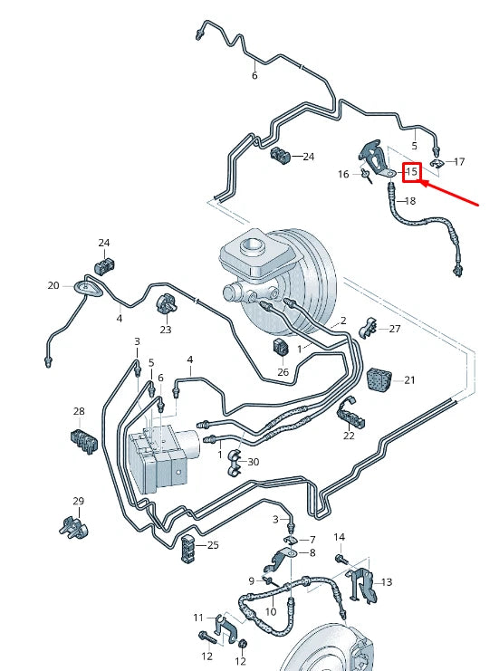 NEW VW TOUAREG CR REAR RIGHT BRAKE HOSE RETAINER 4M0611846J
