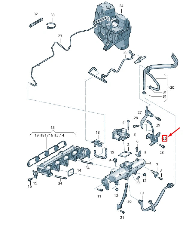 NEW VW TRANSPORTER VI T6 INTAKE SYSTEM BRACKET 06H133095C