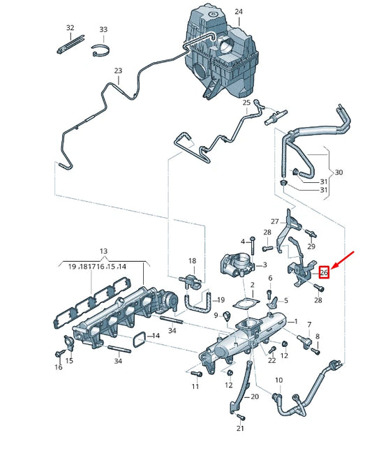 NEW VW TRANSPORTER VI T6 INTAKE SYSTEM BRACKET 06H133095C