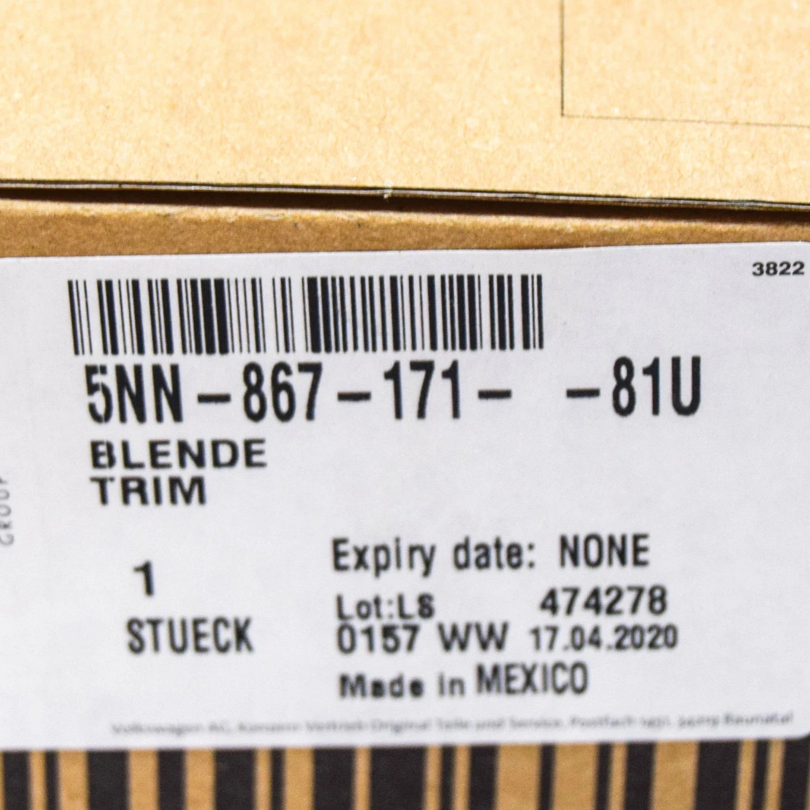 NEW VOLKSWAGEN TIGUAN MK2 FRONT DOOR PULL HANDLE LEFT TRIM 5NN86717181U ORIGINAL