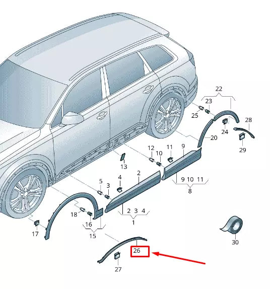 NEW AUDI Q7 4M FRONT RIGHT WHEEL COVER 4M0854970