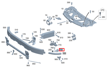 NEW MERCEDES BENZ SL R232 FRONT END PANEL RIGHT MOUNT A2326207800 ORIGINAL