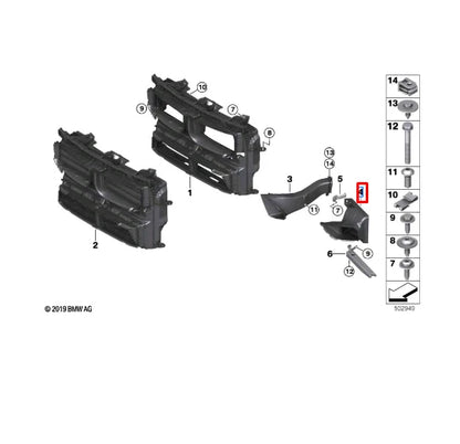 NEW BMW X1 F48 FRONT LEFT RADIATOR AIR DUCT 8075924 51118075924 ORIGINAL