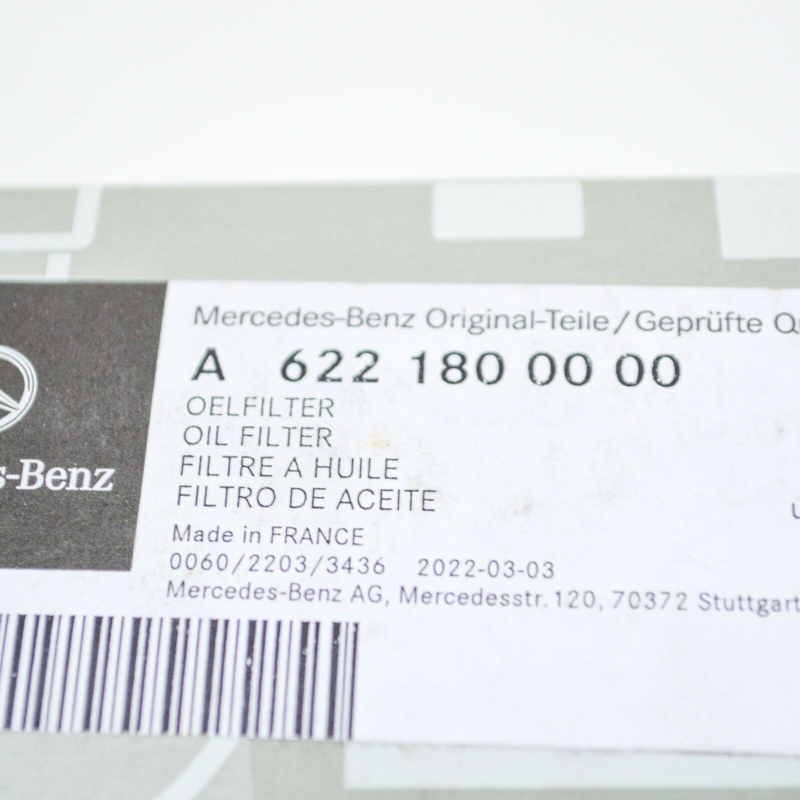 NEW MERCEDES-BENZ C-CLASS W205 OIL FILTER A6221800000 ORIGINAL