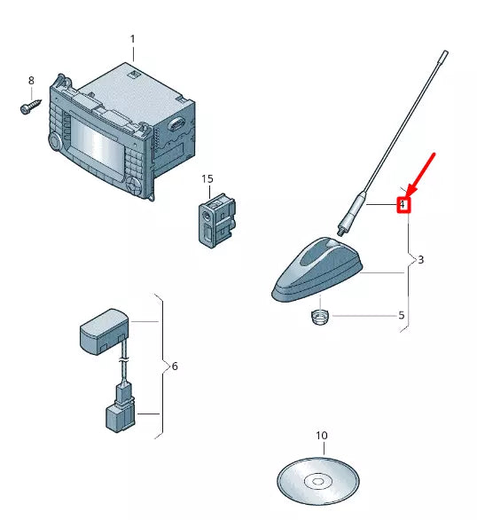 NEW VOLKSWAGEN CRAFTER 2F MK1 ROD-TYPE AERIAL 2D0035849