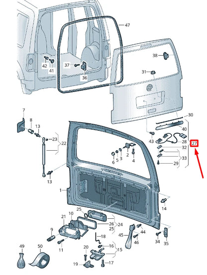 NEW VOLKSWAGEN CADDY 2K MK3 TRIM NUMBER PLATE LIGHT 2K5827574NGRU