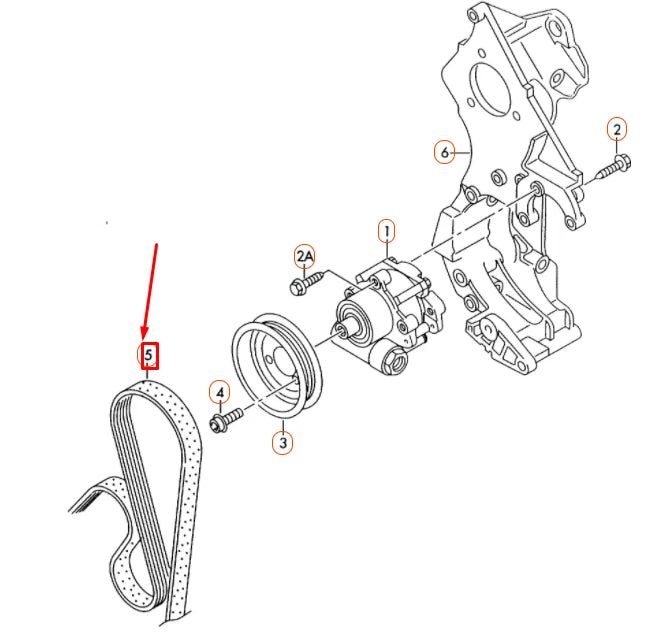 NEW VOLKSWAGEN JETTA A6 ACCESSORY DOUBLE POLY V-BELT 06G260849 ORIGINAL